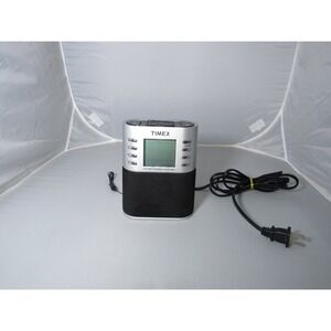 Timex Digital Clock Radio Silver Black‎ Nature Sounds Auto Set